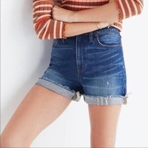 Madewell High Rise Denim Navy Blue Shorts 27